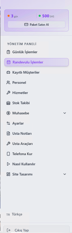 Panel ekran görüntüsü